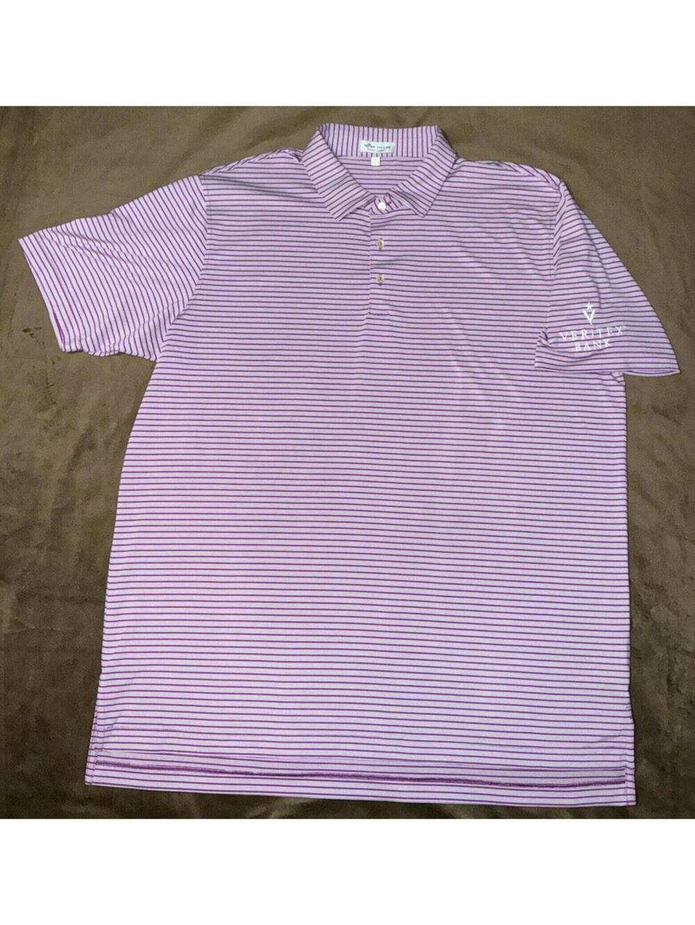 Peter Millar Shirt XL Summer Comfort Golf Polo Stretch Veritex Bank Sponsored